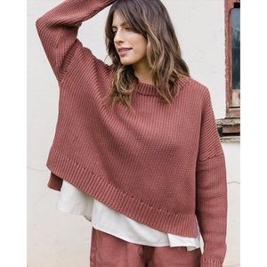 Tradlands Cottage Crewneck Sweater // Plum